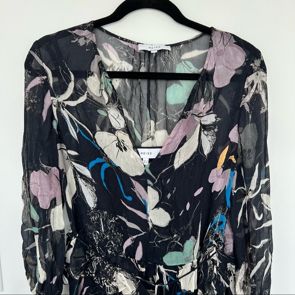 Reiss Carina Spring Floral Midi Dress size US4 - Picture 6 of 14